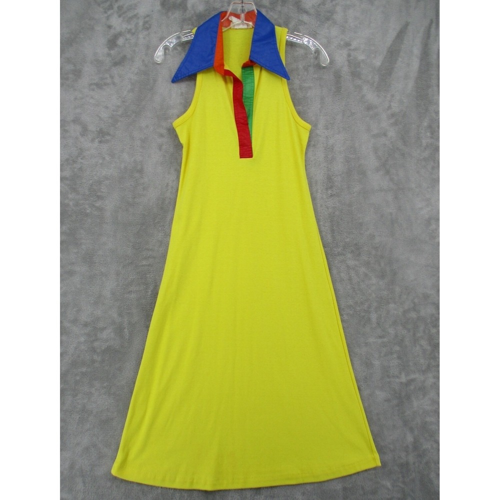 Vintage Freshest From California Dress Womens Size S Colorblock Tank Artsy Midi